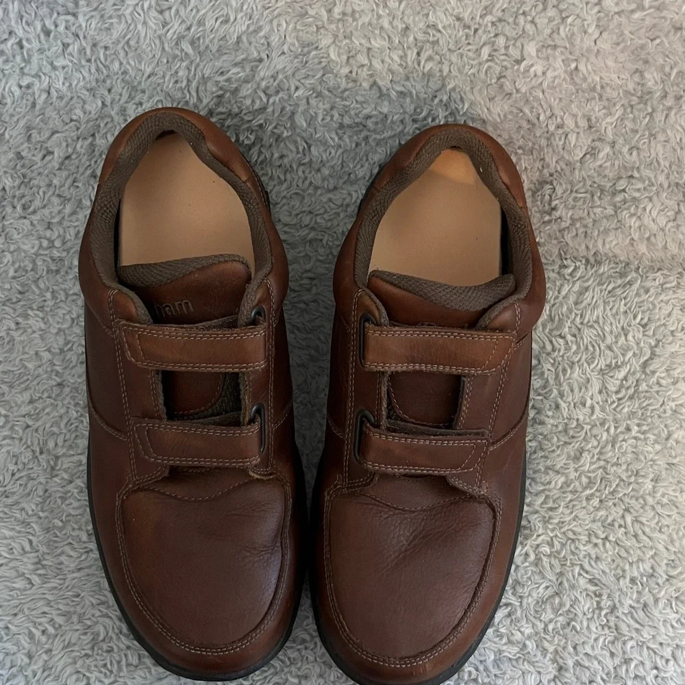 Dunham 8009SB Men Walking Shoes 11 2E Brown Leather Hook &‎ Loop